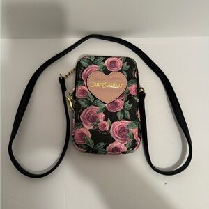 Juicy Couture Floral Pebble Leather Cross Body Phone Bag 7.25” H x 4.5” L